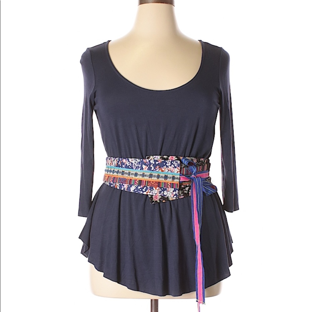Anthropologie Navy Jersey Knit Tunic